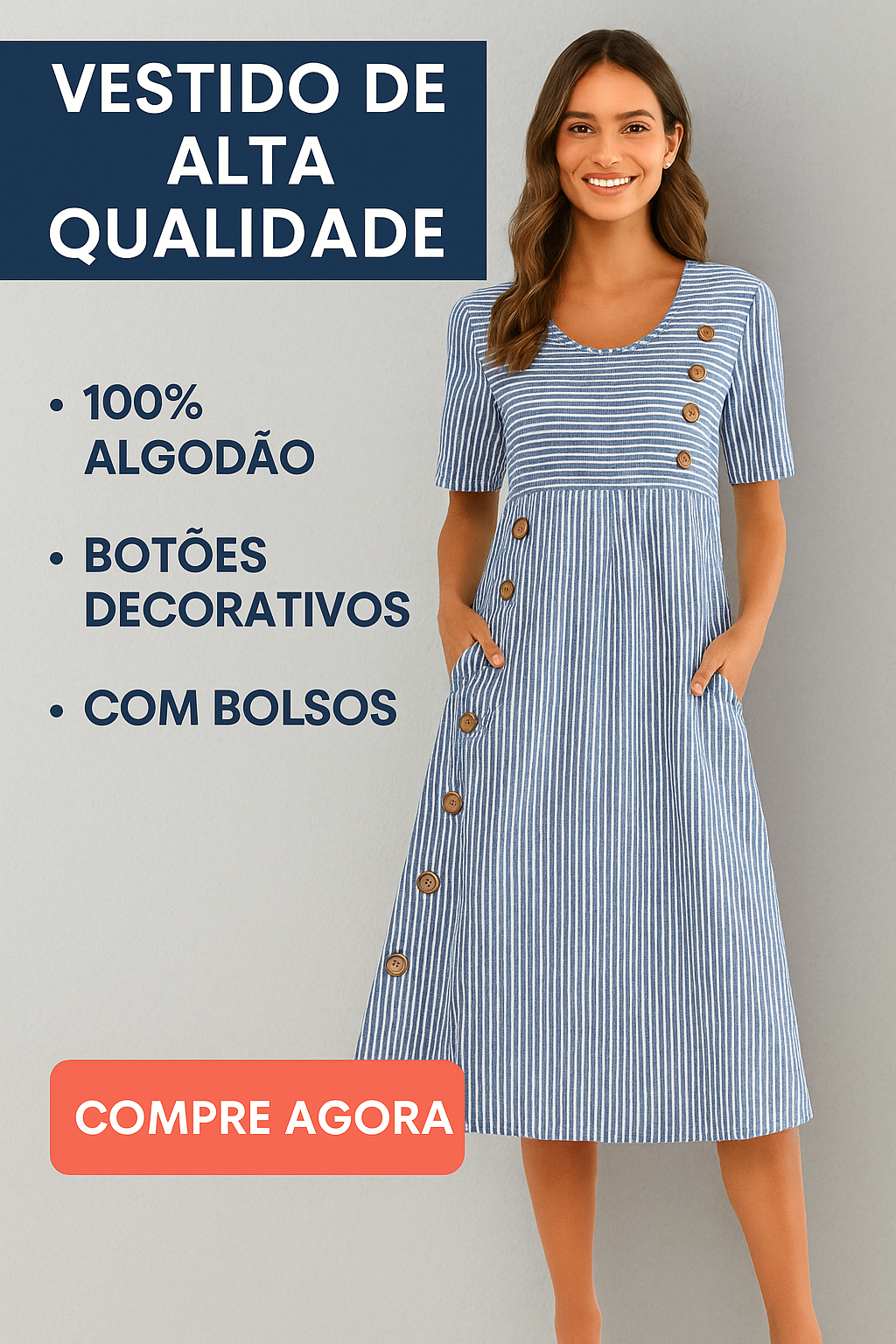Vestido Midi Listrado Melinda