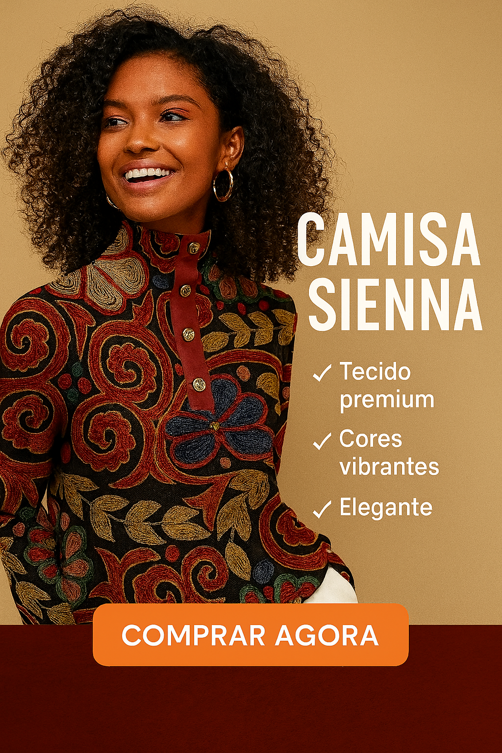 Camisa Gola Alta Sienna