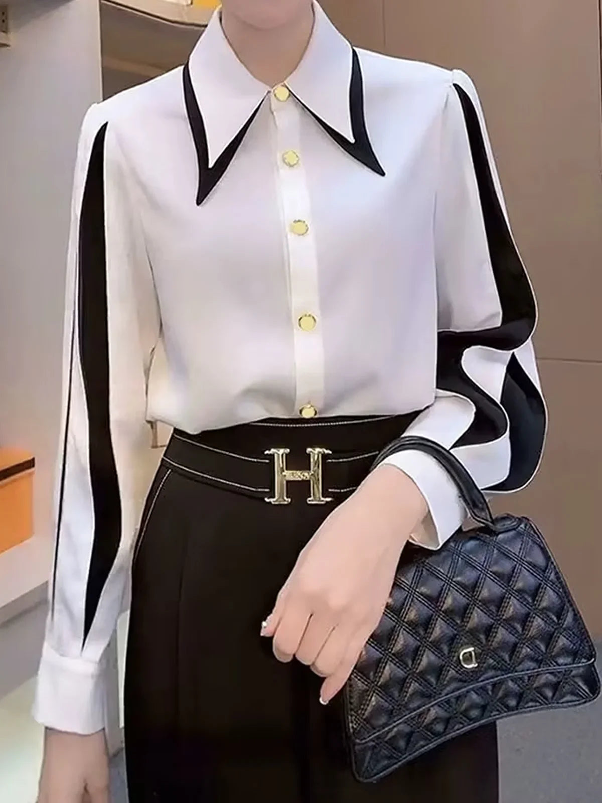 Camisa De Botão Com Bloco Cores Urbanas