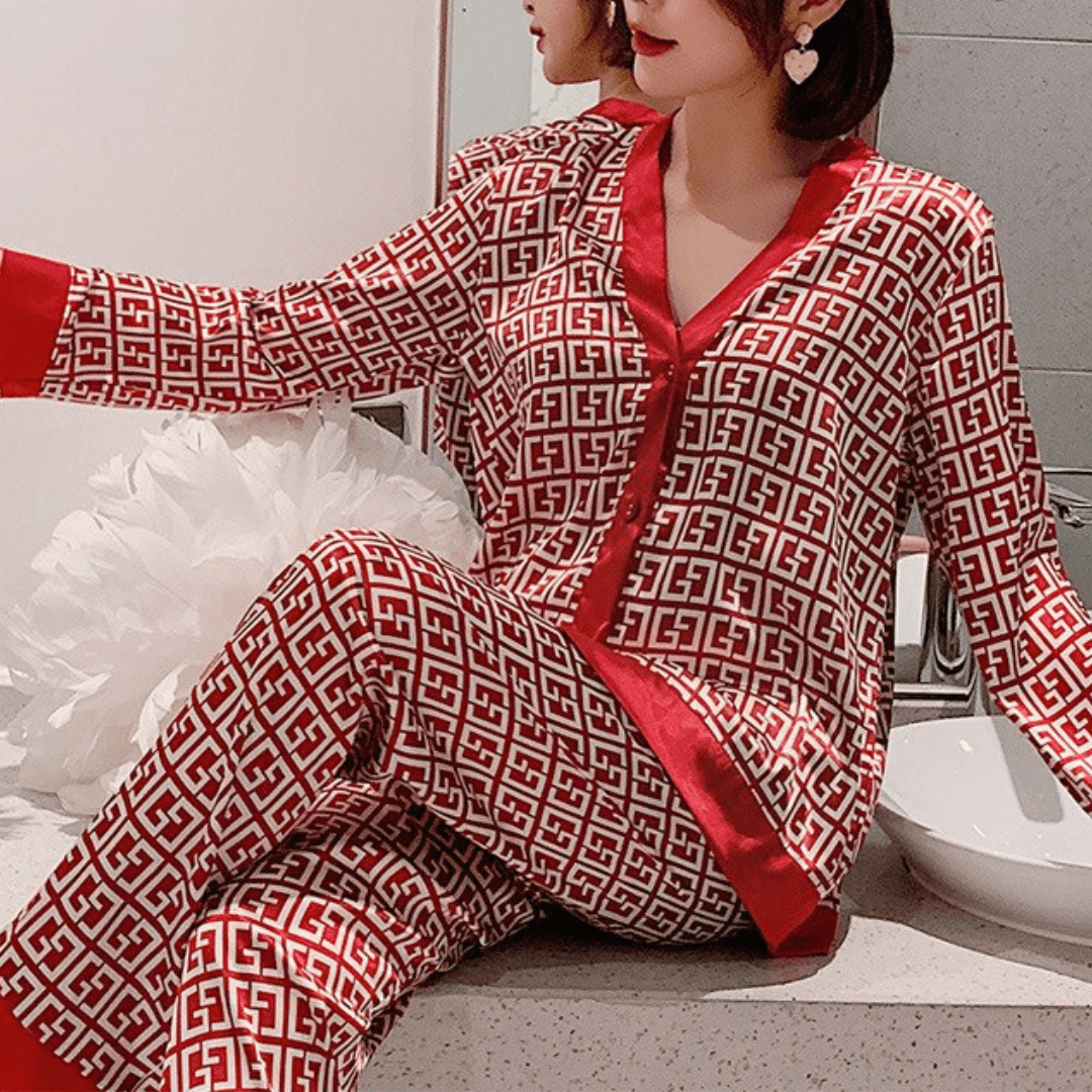 Pijama De Luxo - Toque Seda Vermelho / P Feminino