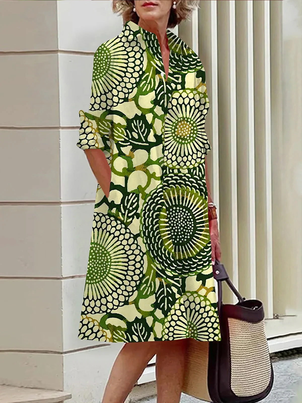 Vestido Street Frida Verde Florido / P