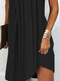 Vestido Largo Casual De Cor Sólida Com Decote Em V