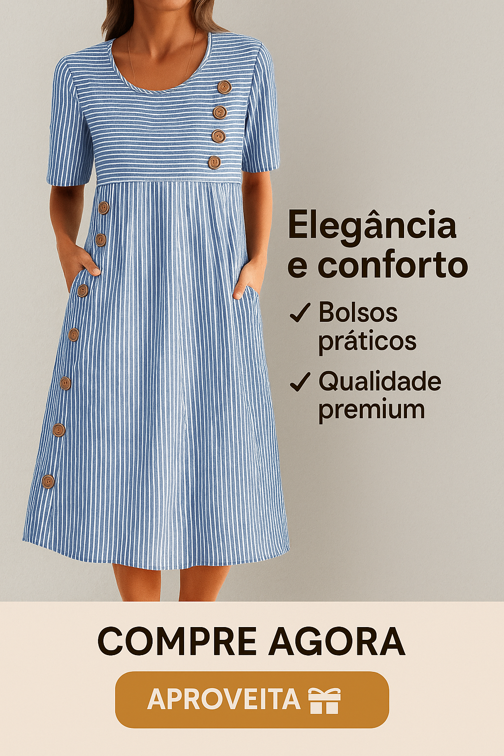 Vestido Midi Listrado Melinda