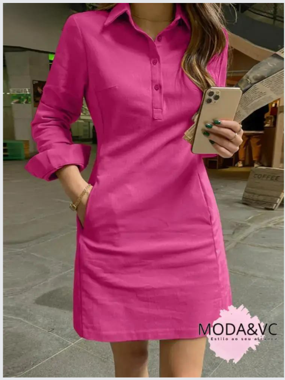 Vestido De Linho Lídia Rosa / P