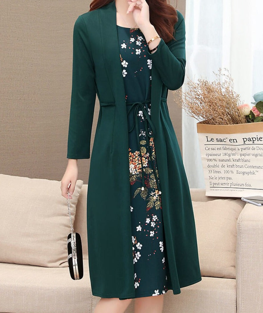 Vestido 2 Em 1 Dulce Verde Com Interior Floral / Pp