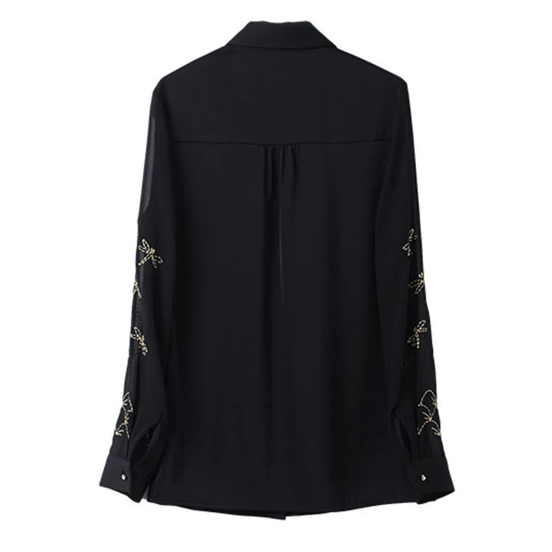 Camisa Com Renda E Bordado Uyara
