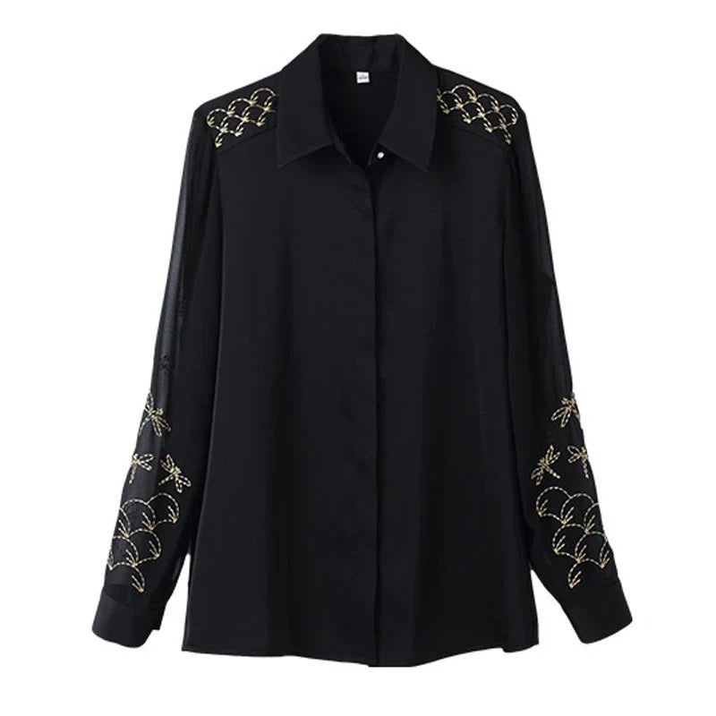 Camisa Com Renda E Bordado Uyara