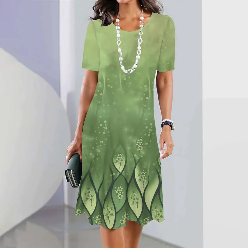 Women Summer Short Dress Festival Outfit Female 2023 Girls Fashion Pullover Floral 3D Print Elegant