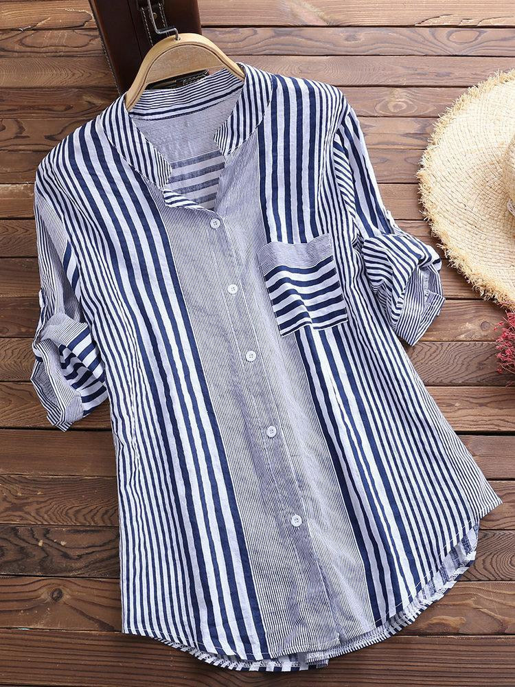 Camisa De Linho Maria Júlia Azul / P