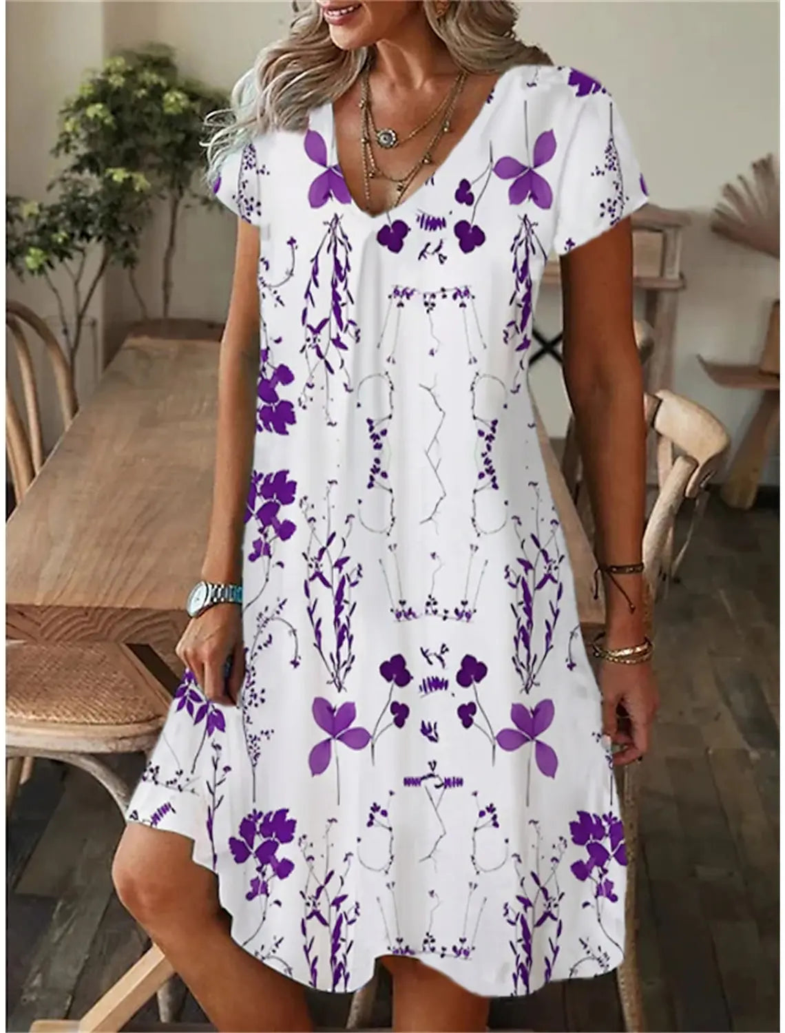 Vestido Floral Clarice Roxo / P