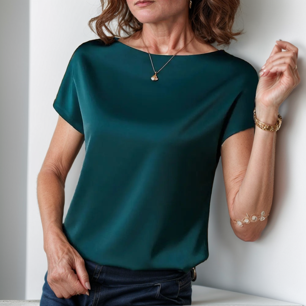 Camisa De Seda Jaine Verde / P Camisa Social 10