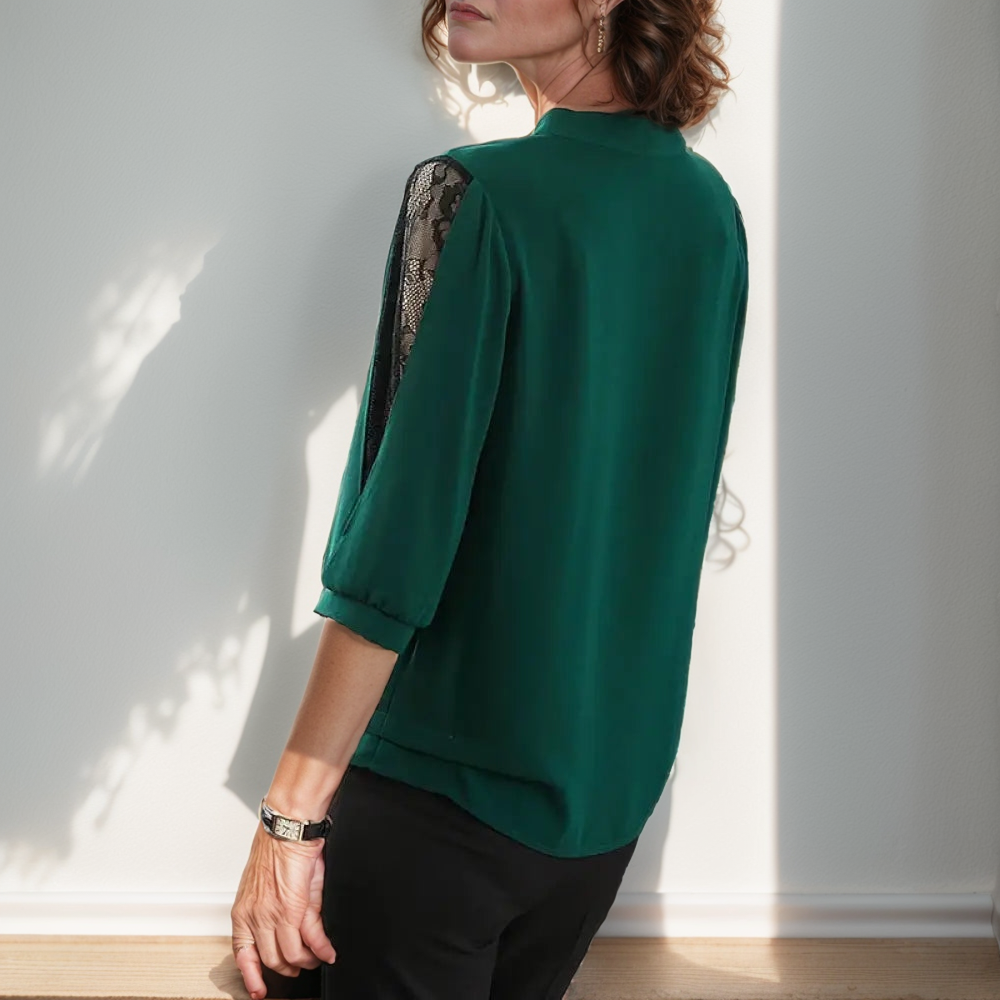 Camisa Com Laço E Renda Felícia