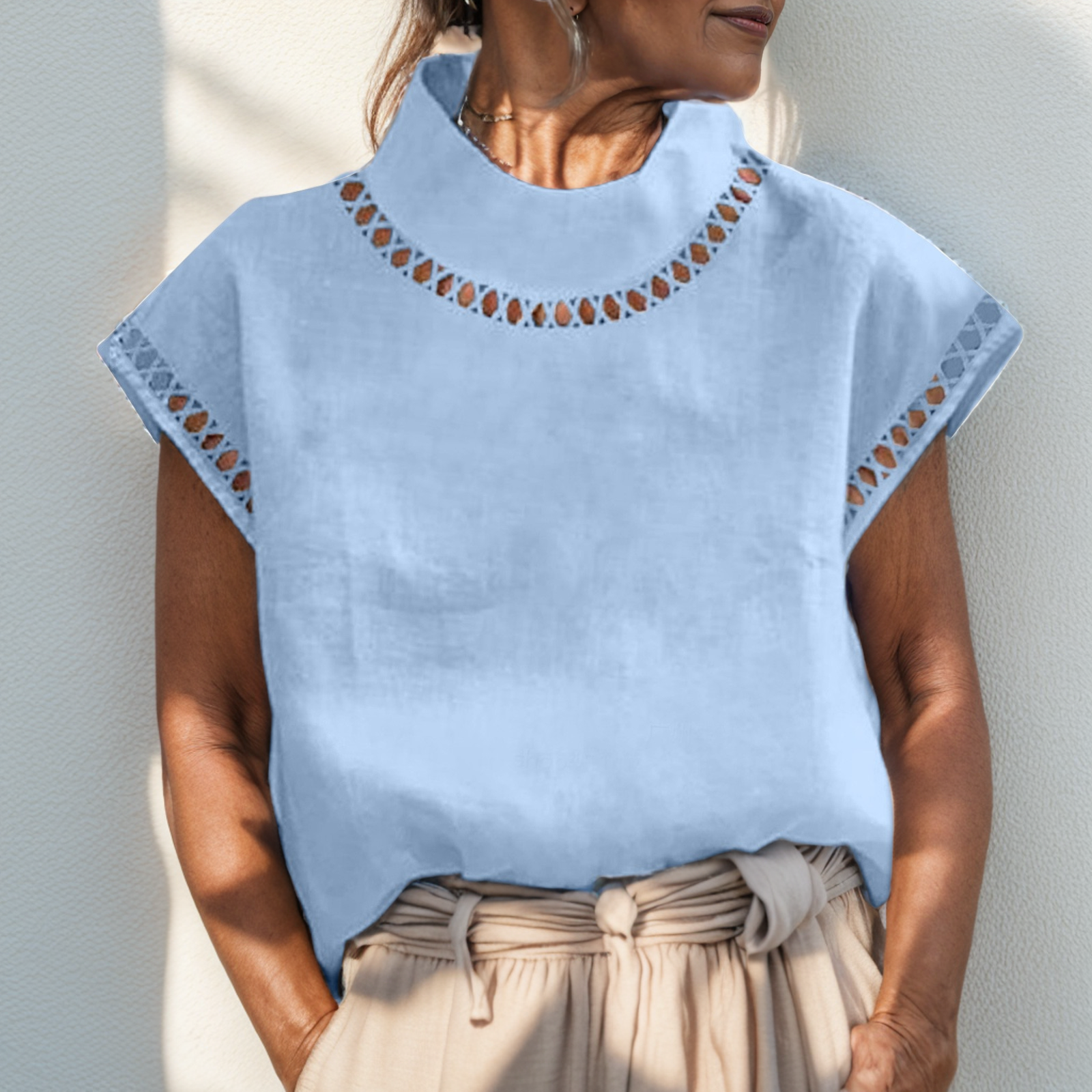 Camisa De Linho Louise Azul / P