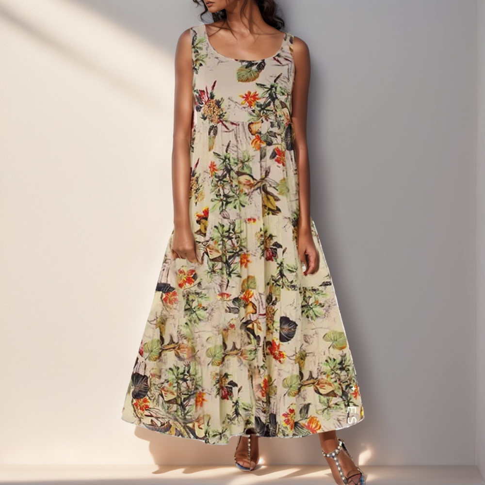 Vestido Floral Angelina Cáqui / P