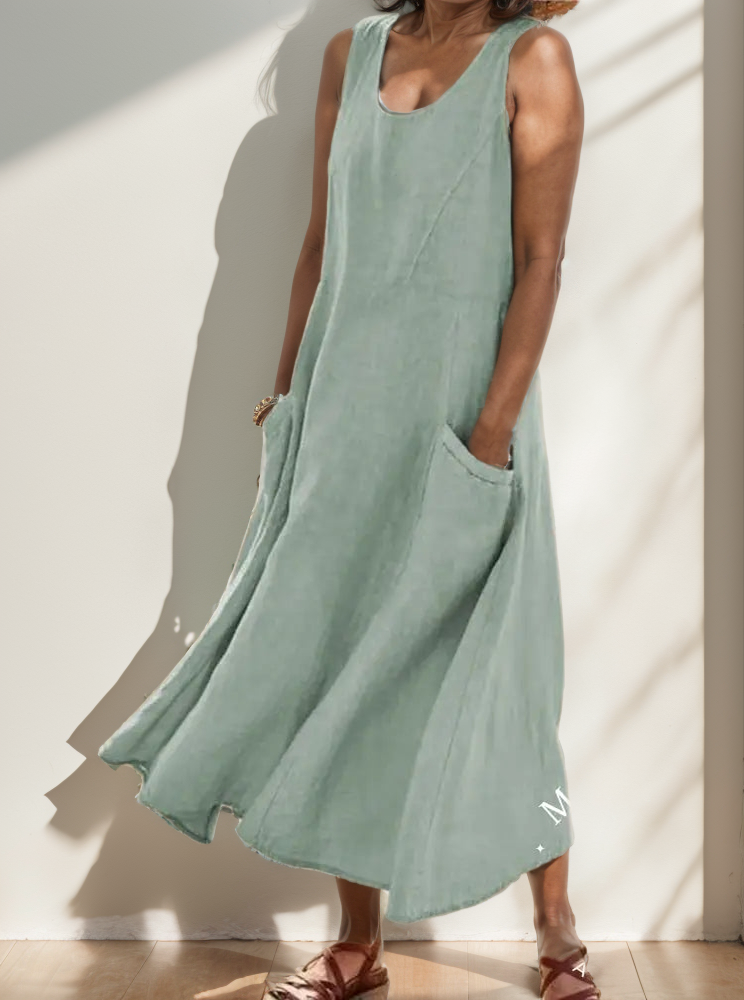 Vestido De Linho Elis Verde / P Vestido 07