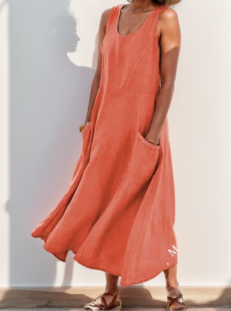 Vestido De Linho Elis Laranja / P Vestido 07