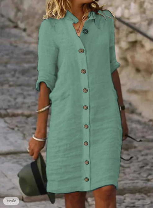 Vestido De Linho Isadora Verde / P