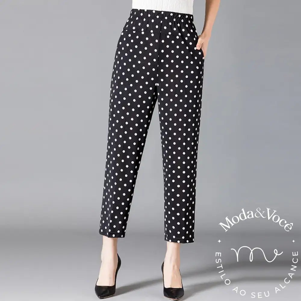 Xl-8Xl Summer Women Harem Pants Casual High Waist Printed Elastic Middle Aged Trousers Bottoms