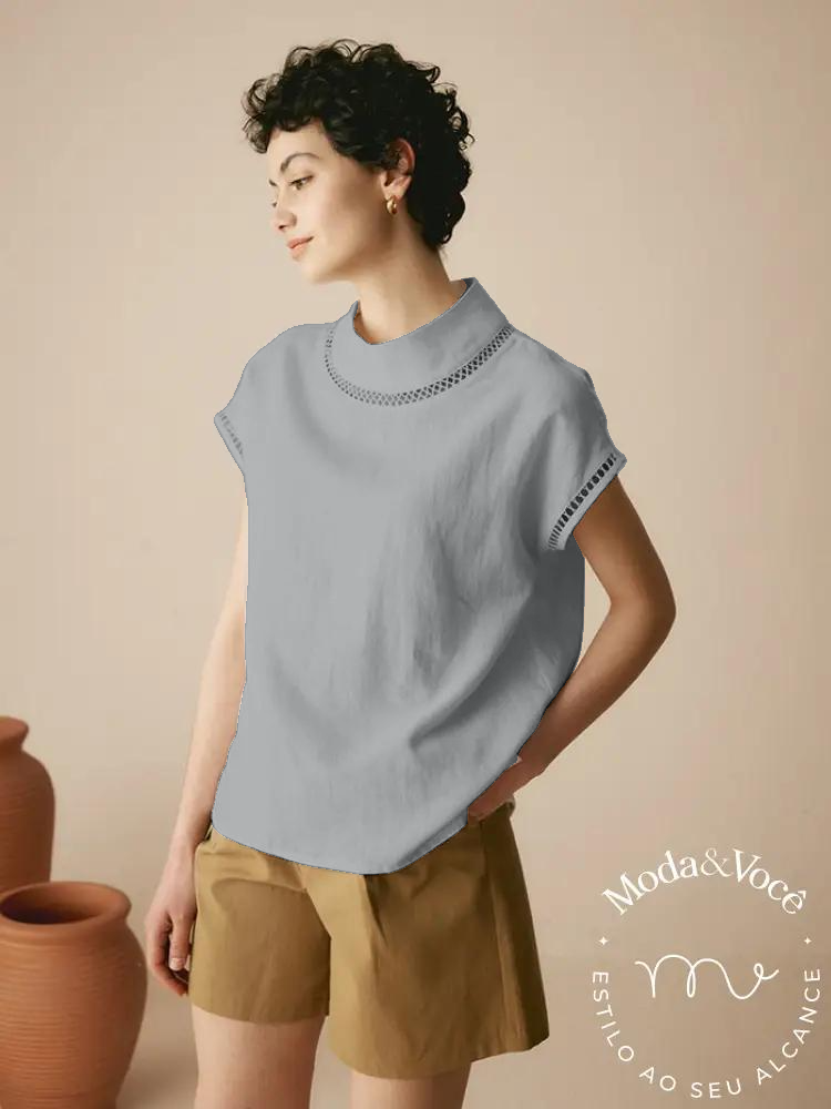 Camisa De Linho Louise Cinza / P