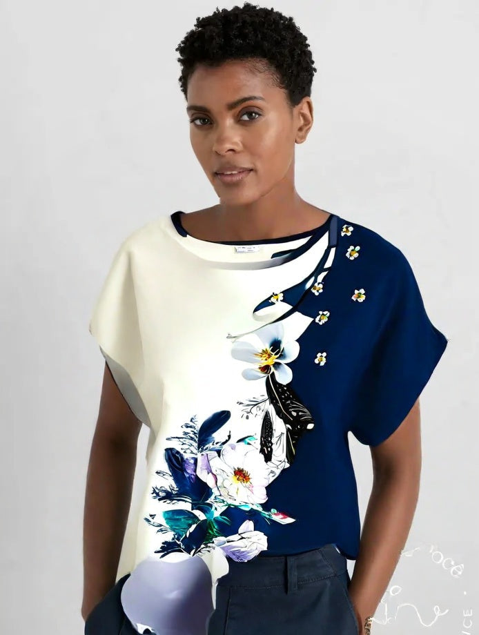 Camisa De Seda Floral Grace Feminina