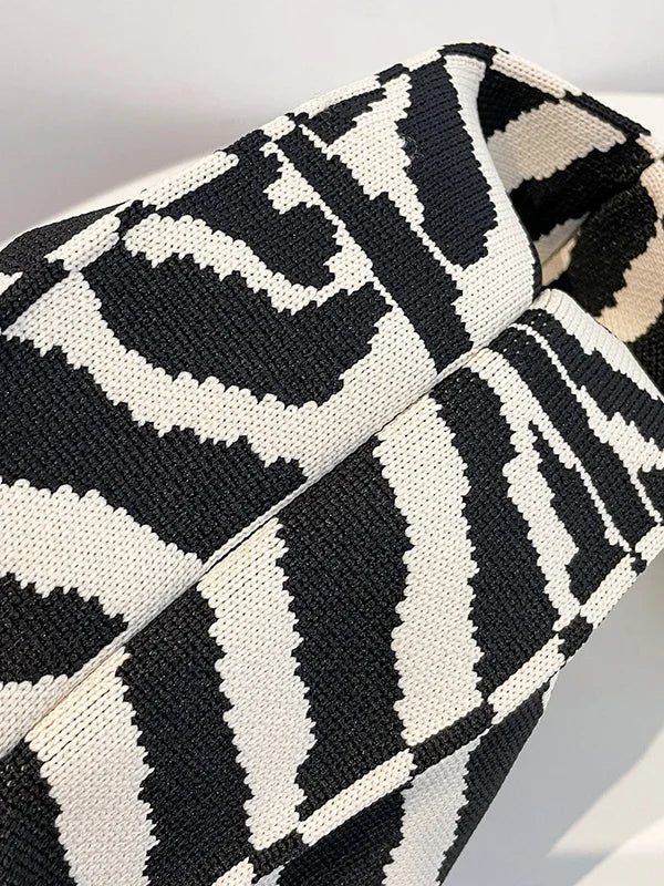 Bolsa De Tecido Em Cores Contrastantes
