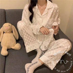 Pijama De Luxo - Toque Seda Branco / P Feminino