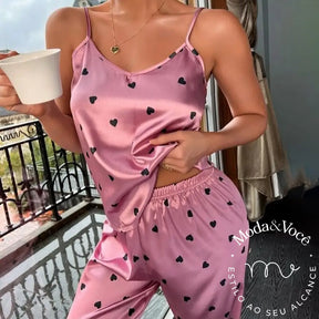 Pijama De Seda Giulia Rosa Choque / P