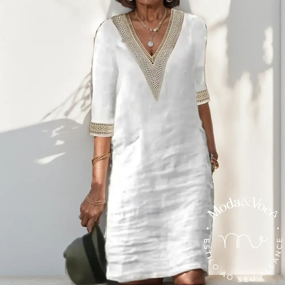 Vestido De Linho Antonella Branco / P