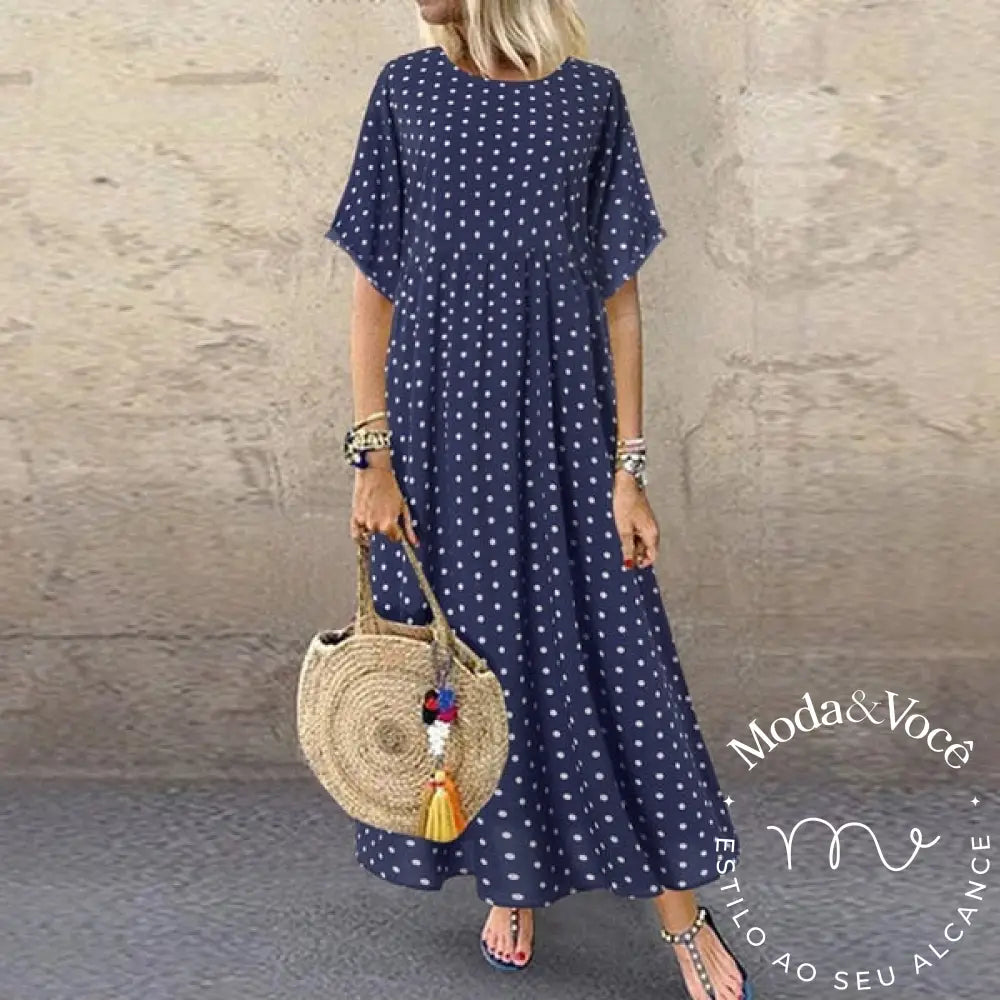 Boho Maxi Dress Vintage Print Summer Half Sleeve Loose Casual Plus Size Female Long Big Swing