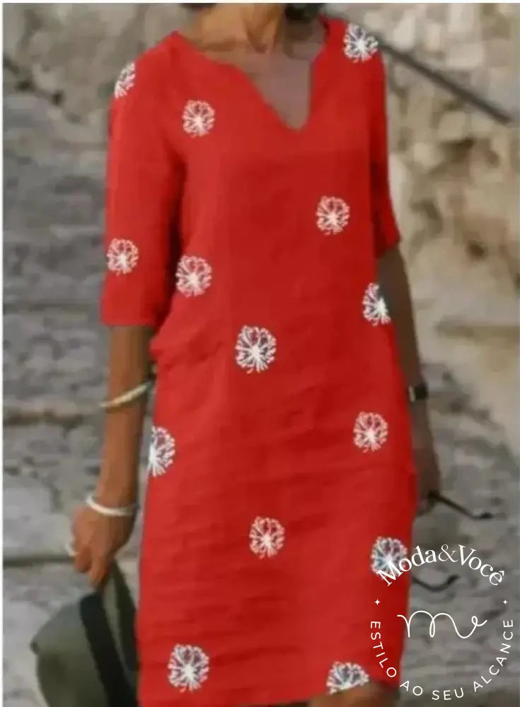 Vestido De Linho Marcela Vestuário Feminino