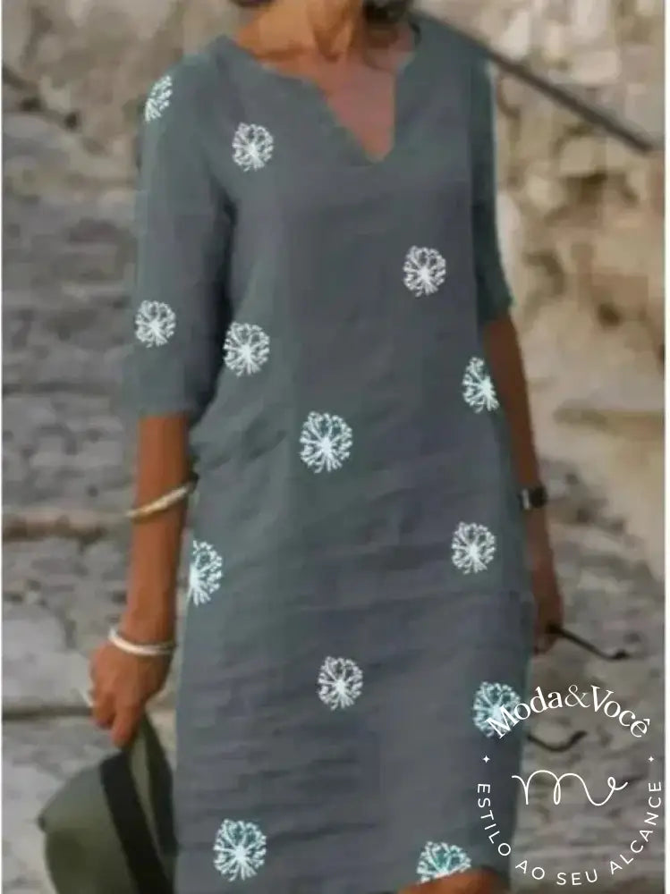 Vestido De Linho Marcela Vestuário Feminino
