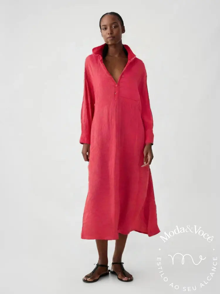 Vestido De Linho Village 18