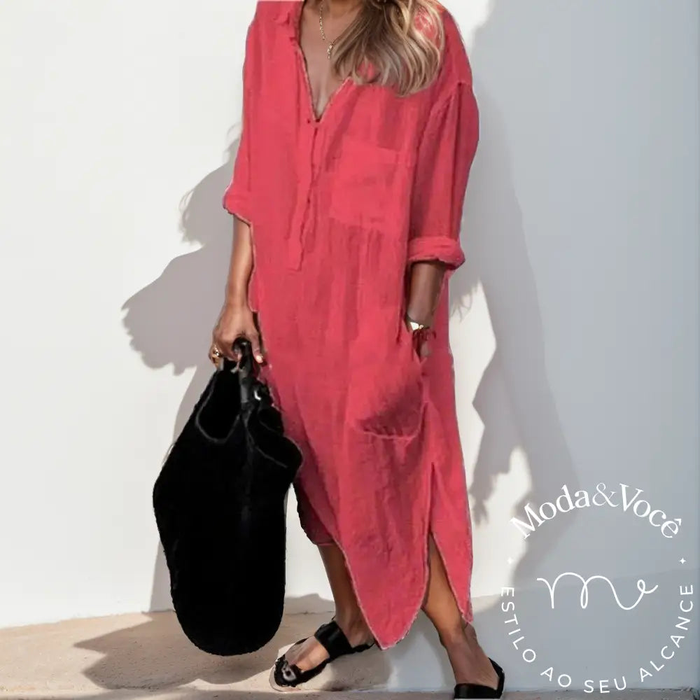 Vestido De Linho Village 18