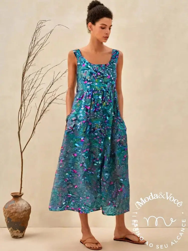 Vestido Floral Angelina Azul / P