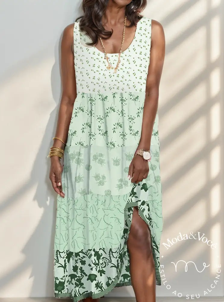 Vestido Floral Lauren Verde / Gg