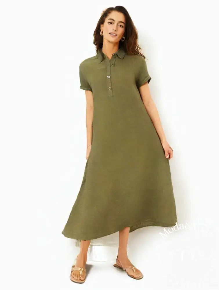 Vestido Vintage De Linho Cornelia Feminino