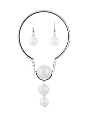 Conjunto De Joias Festa Pérolas Artificiais Exageradas