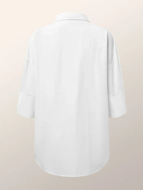 Blusa Casual Lisa Gola Camisa Solta