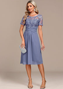Vestido Plus Size Dusty Blue Lace H Shape