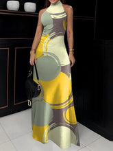 Vestido Longo Urbano De Gola Alta Com Bolinhas P