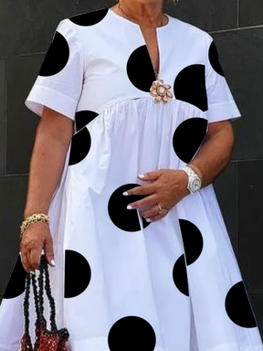 Vestido Midi Solto Com Bolinhas Urbanas