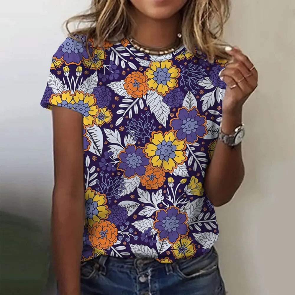 Camisa Florida Aimê Roxa / Pp