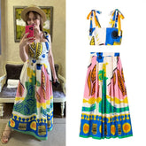 Traf Printed Long Skirts For Women Fashion 2023 Pleated Midi Skirt Woman High Waist Sets Streetwear