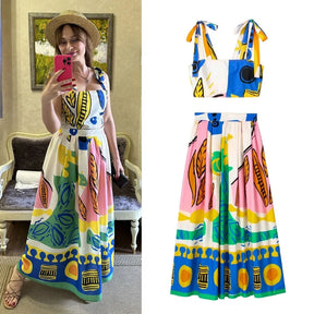 Traf Printed Long Skirts For Women Fashion 2023 Pleated Midi Skirt Woman High Waist Sets Streetwear