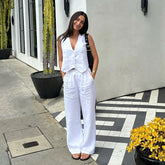 Conjunto De Linho Alana Branco / P