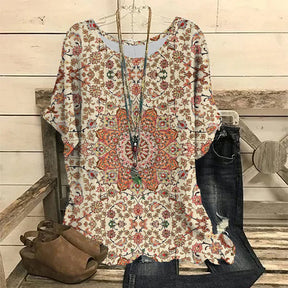 2023 New Summer 3D Flower Prin O-Neck Short Sleeve Round Neck Ladies T-Shirt Fashion Tops Casual
