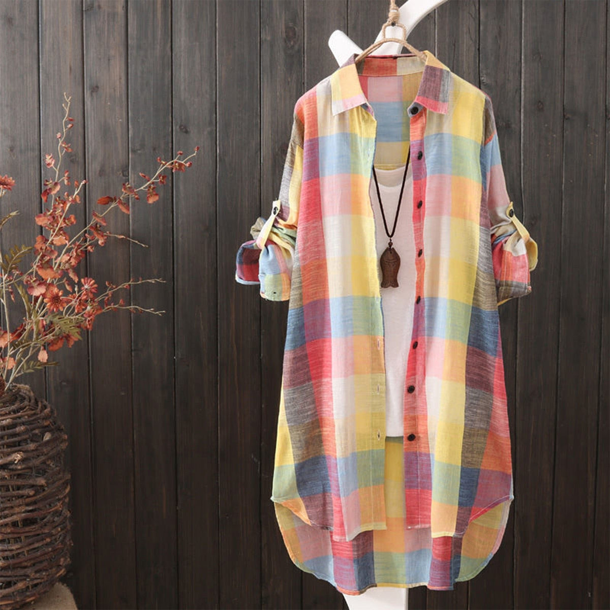 Camisa Xadrez Jamila Amarela / P