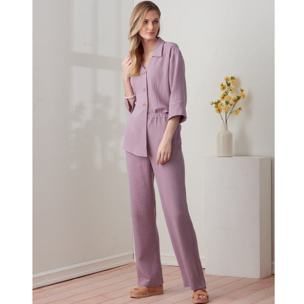 Conjunto De Linho Alexia Lilás / P
