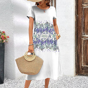 Women Summer Short Dress Festival Outfit Female 2023 Girls Fashion Pullover Floral 3D Print Elegant