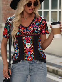 Camisa Feminina Esmeralda Preta - Gola V / P Feminina